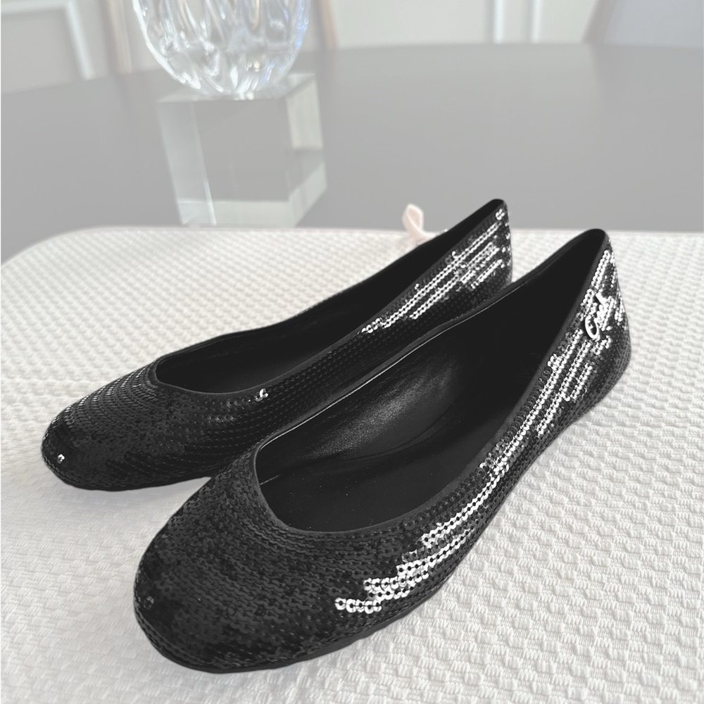 Coach black sequence ballet flats EUC, Size 6.5